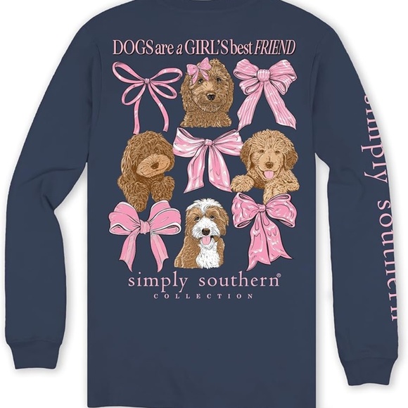 NWT SIMPLY SOUTHERN 💕DOODLE DOG LONG SLEEVE T-SHIRT - Picture 3 of 4